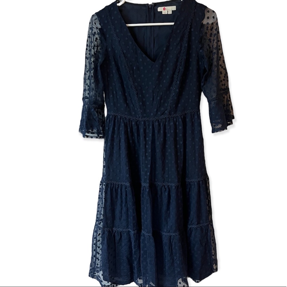 Boden Navy Swiss Dot Dress size 2 Petite